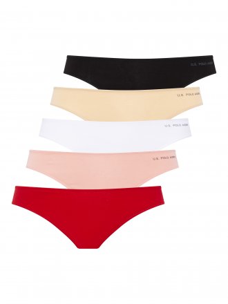 U.S.POLO ASSN brasilské kalhotky 67007 5PACK bílá, černá, tělová, růžová, červená 
